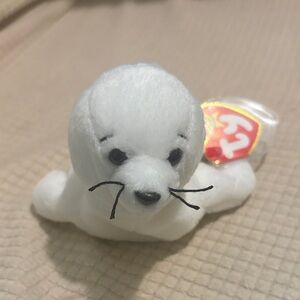 TY White Plush Seal Stuffed Animal - Soft Small Toy SEAMORE